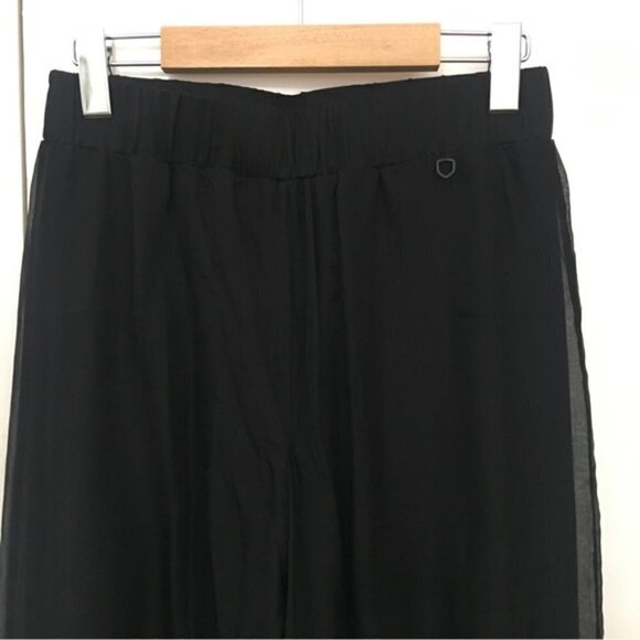 RUDSAK Black Double Layer Flowy Silk Pants - Picture 3 of 10